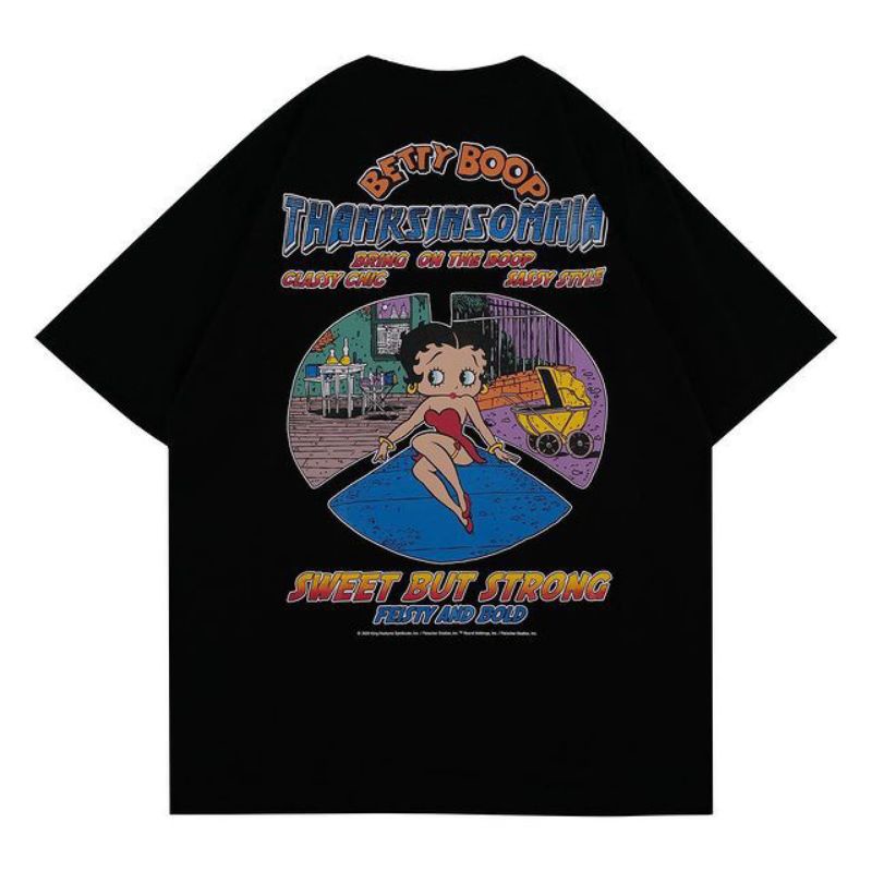 T-shirt Thanksinsomnia x Betty Boop Black Original 100% Ter murah