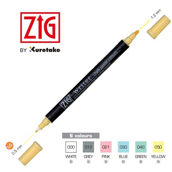 

ZIG KURETAKE WRITER CHALK PASTEL COLOURS MS-6500 0.5MM-1.2MM