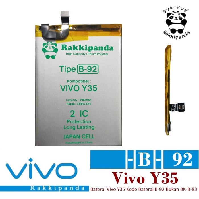 Baterai Vivo Y35 B-92 Double IC Protection original garansi