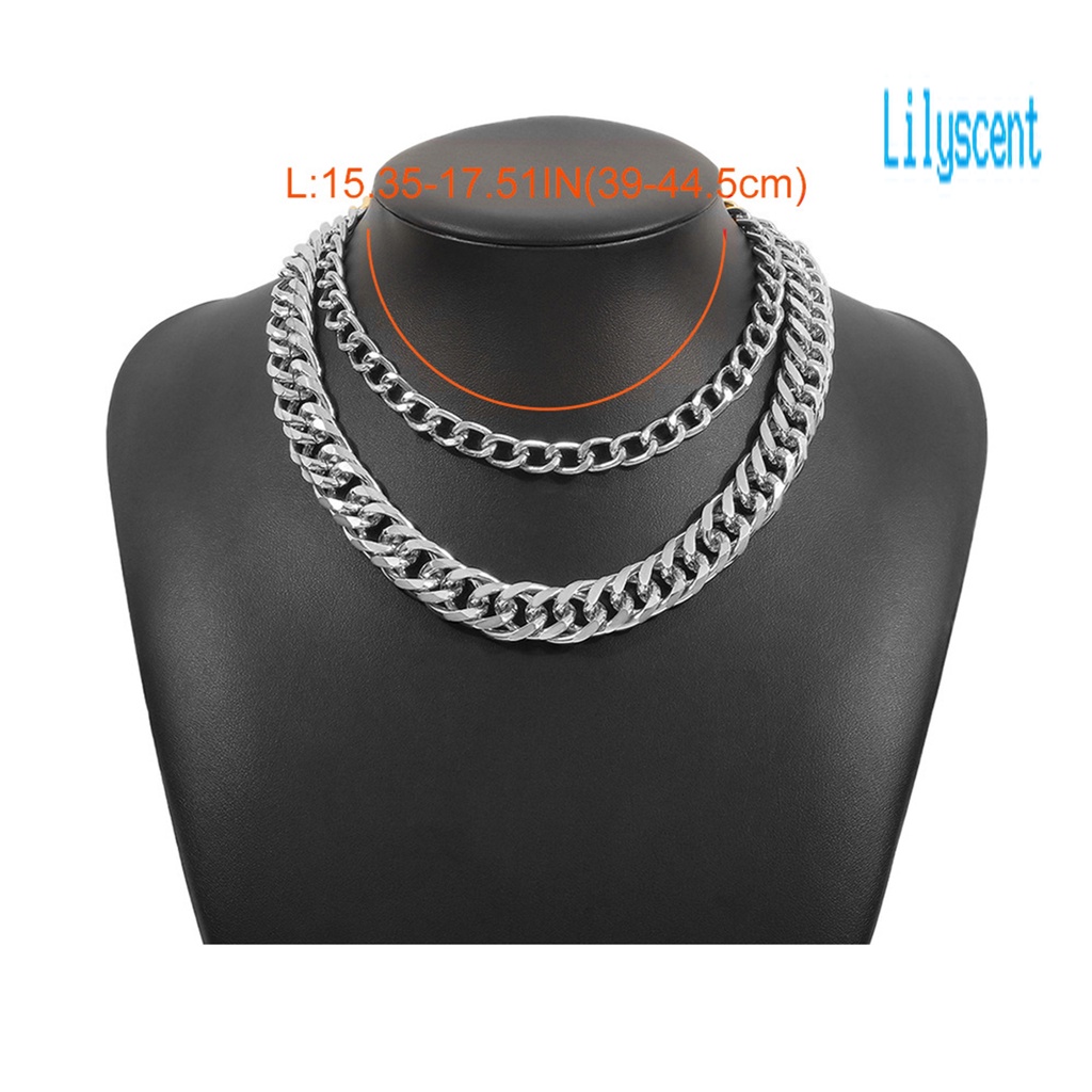 Kalung Rantai Multilayer Aksen Berlian Imitasi Untuk Wanita