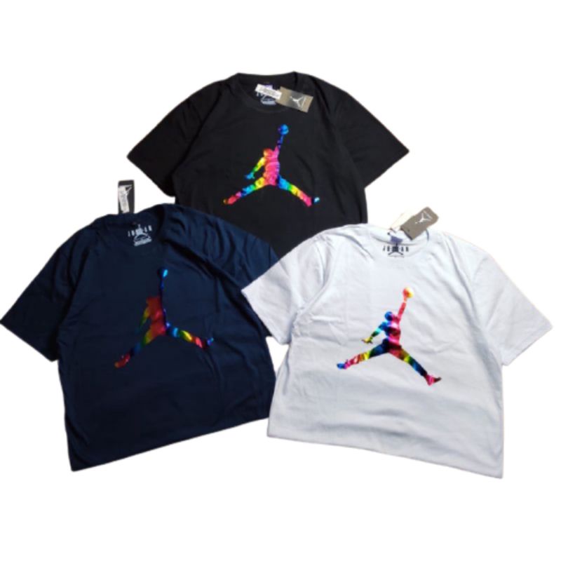 KAOS NIKE X AIR JORDAN LOGO PELANGI TERBARU FULL TAG