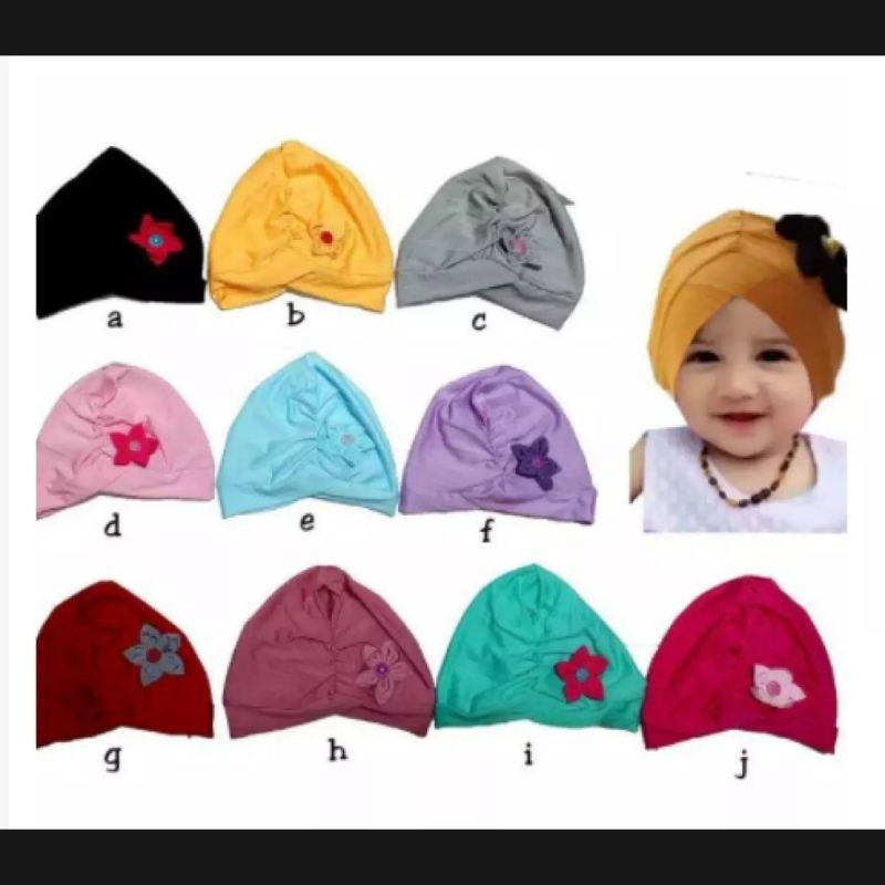 Turban Milea Anak Bayi Perempuan Intsan  0 – 3 Tahun Ciput Newbron 6 – 12 Bulan