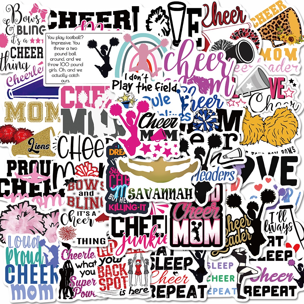 50pcs Stiker Cheerleader Anti Air Untuk Dekorasi Case Laptop / Handphone