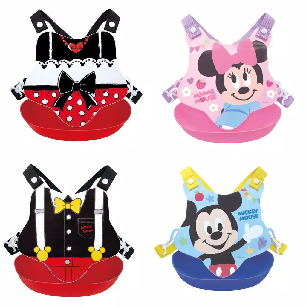 Bib Celemek mickey minnie mangkok silikon anak Slabber makan baju bayi disney