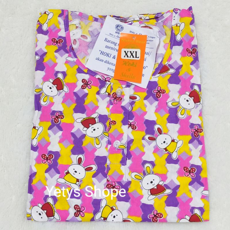 Hoki&Sheila Jumbo LD120 C3/4 Baju Tidur Piyama Fit XXL [Part 1]-RabbitKupu UnguPink
