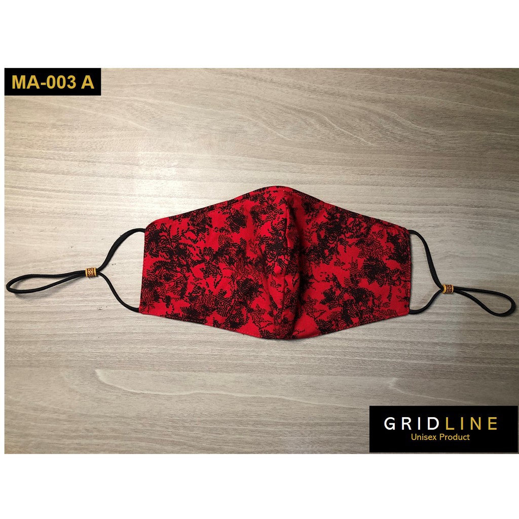 [GRIDLINE MA-003] Masker Kain Kawat Merah Kualitas PREMIUM Earloop