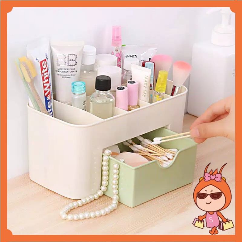 Organizer Kosmetik Plastik Serbaguna / Storage Box Organizer / Rak Kosmetik
