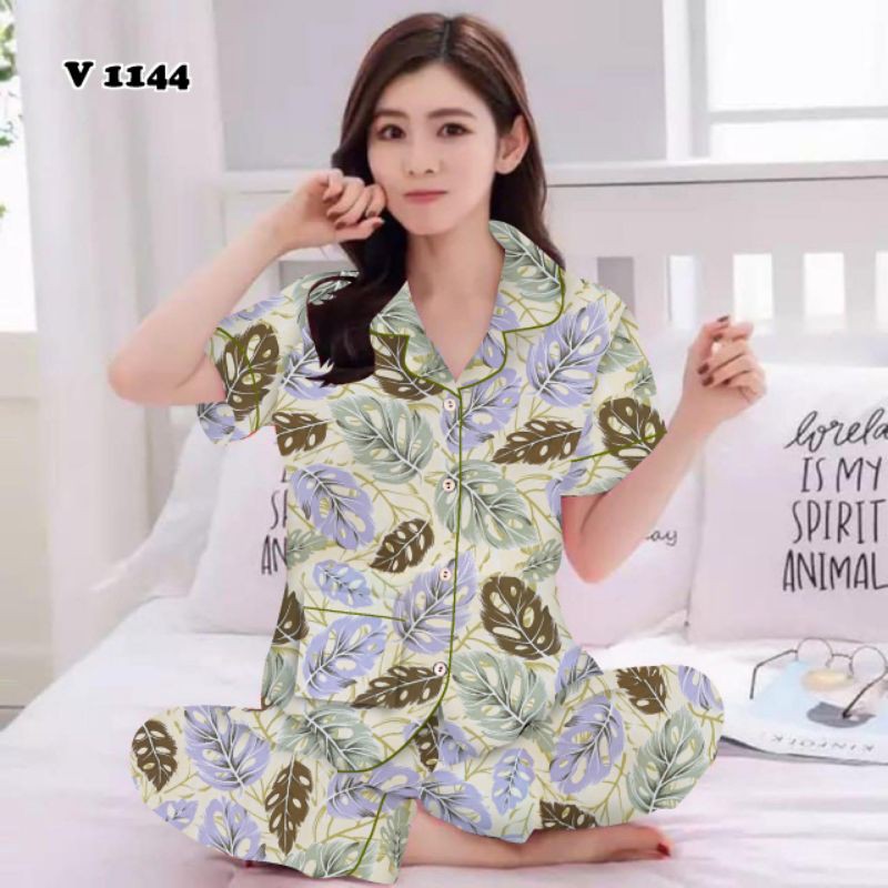 UL.Fashion BAJU TIDUR PIYAMA/PAJAMAS DEWASA [CP] MOTIF #SULTAN #JANBOL KATUN JEPANG-[Cp] Janbol Krem