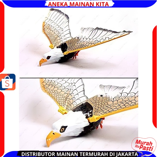 Mainan Anak Burung Elang Terbang Gantung Pakai Baterai Ada Suara Dan Mata Menyala