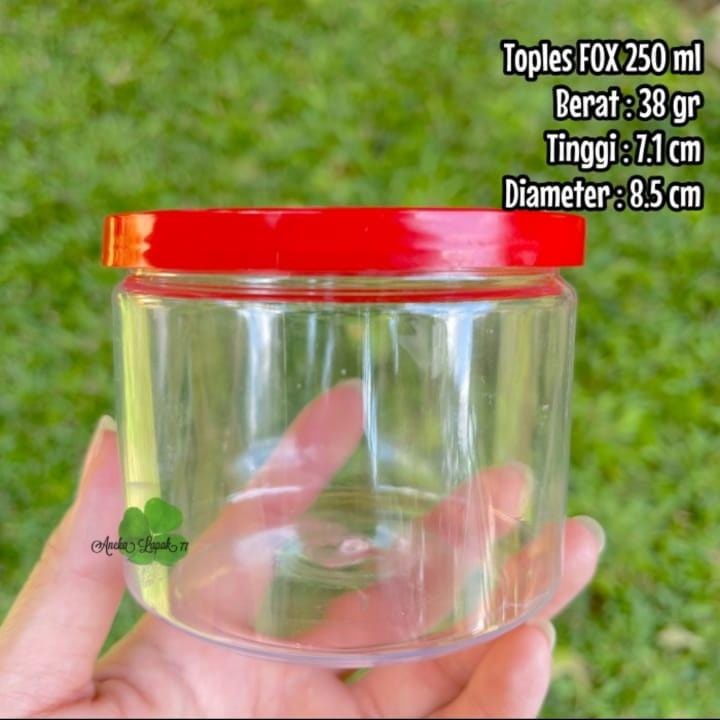 Toples FOX 250 ml jar plastik tebal kue kering puding makanan