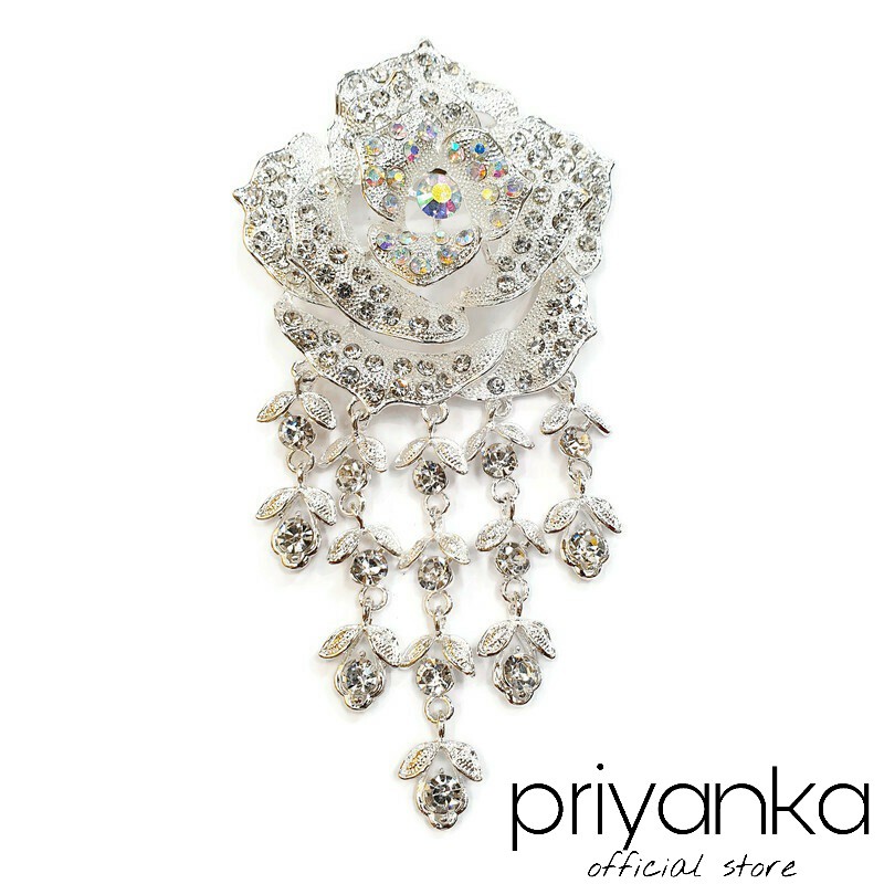 Bros Kebaya Flowie Satuan Aksesoris Modern/Bros Kekinian Motif Mawar-1