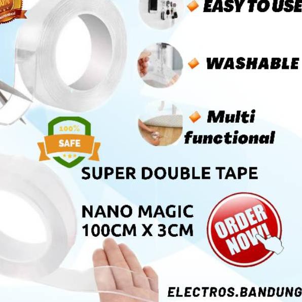 

Update Terkini ➚ Nano Magic Tape Transparant Double Tape 100 x 3 CM Lem Perekat Dinding Super Kuat ✻