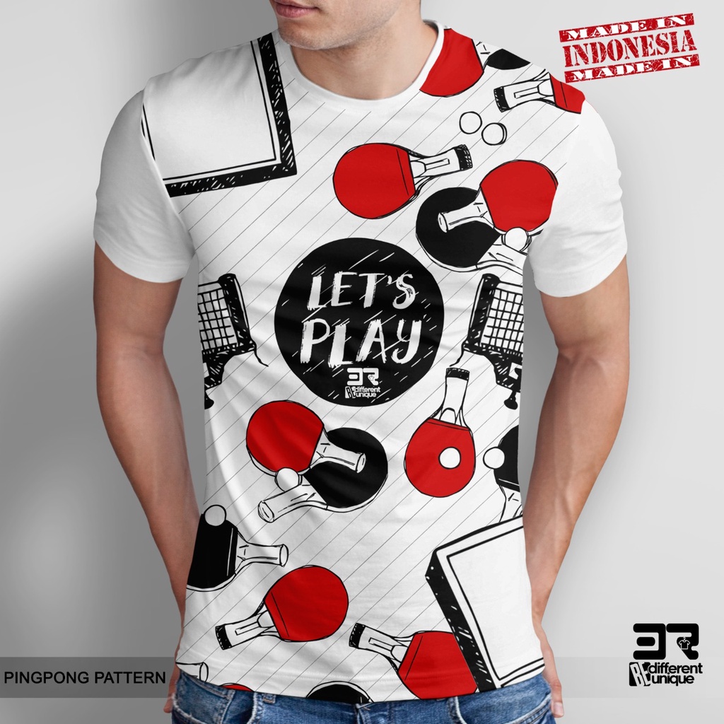 [ COD ] KAOS PRINTING GAMBAR TENIS MEJA PINGPONG PATTERN  - BAJU DISTRO ORIGINAL MOTIF OLAHRAGA OLAH