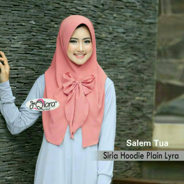 hijab jilbab Siria Hoodie Plain Lyra kerudung bergo instan Ori deQiara murah terbaru 2022 cod jakart