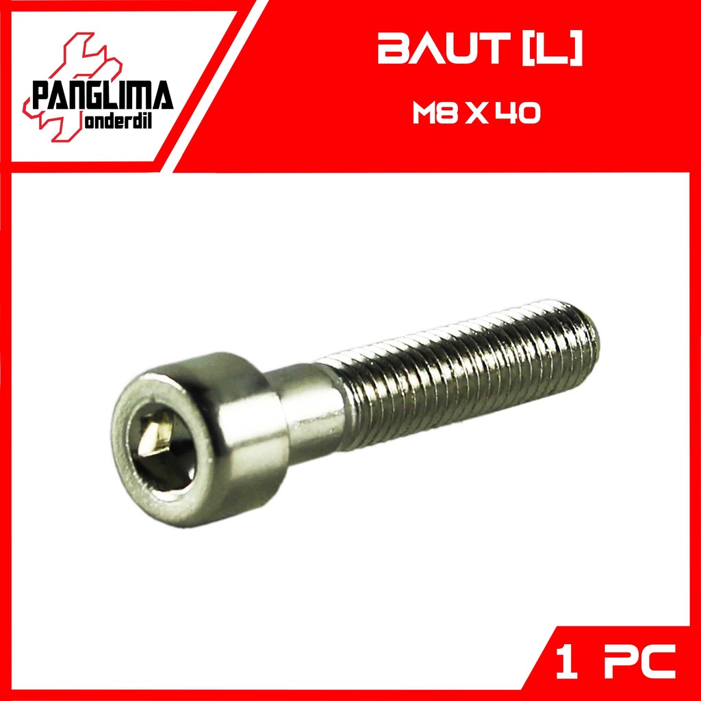 Baut L-L6 8x40-8X40-M 8 x 40 Kunci-K 5 P-Pitch 1.25 Baud-Bolt