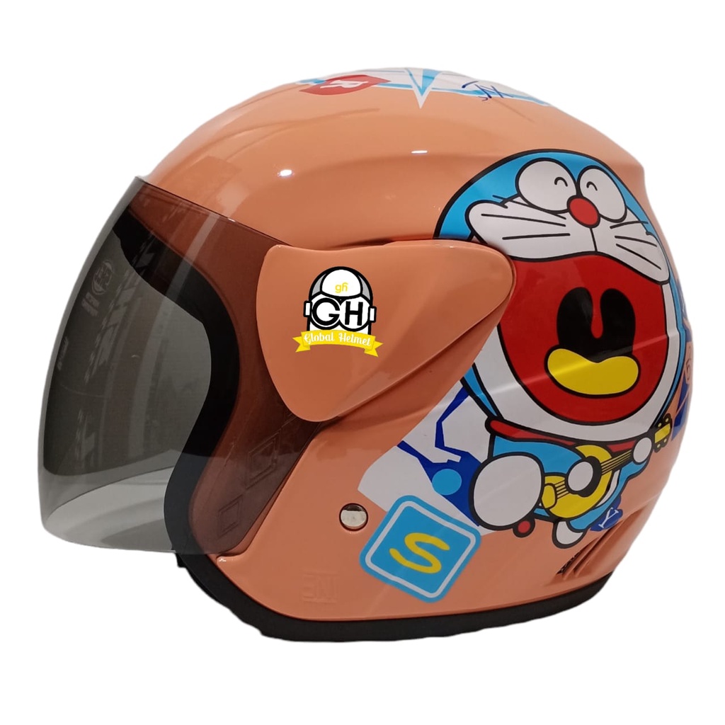 HELM EVOLUTION DORAEMON PEACH HALF FACE MODEL GM EVO