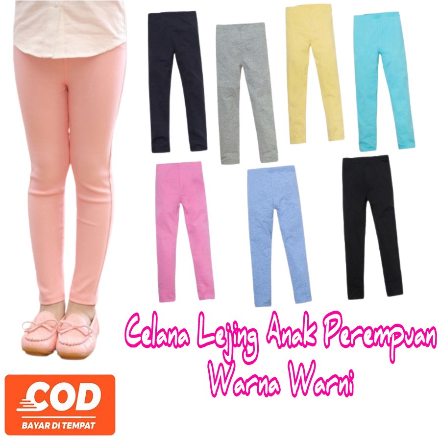 PILIH WARNA Celana Lejing Anak Perempuan Panjang Spandex Premium Usia Bayi Sampai 13 Tahun Termurah