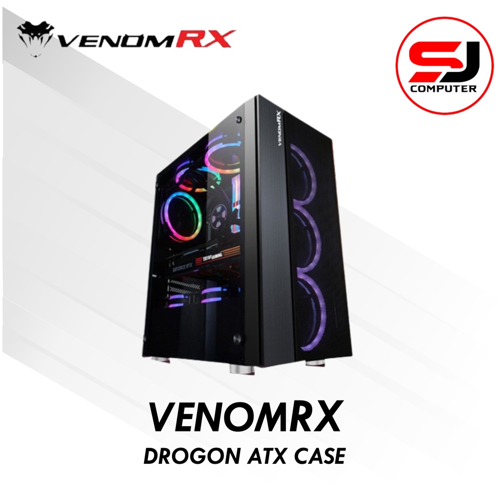 VENOMRX DROGON - ATX TEMPERED GLASS 4X12CM RGB FAN