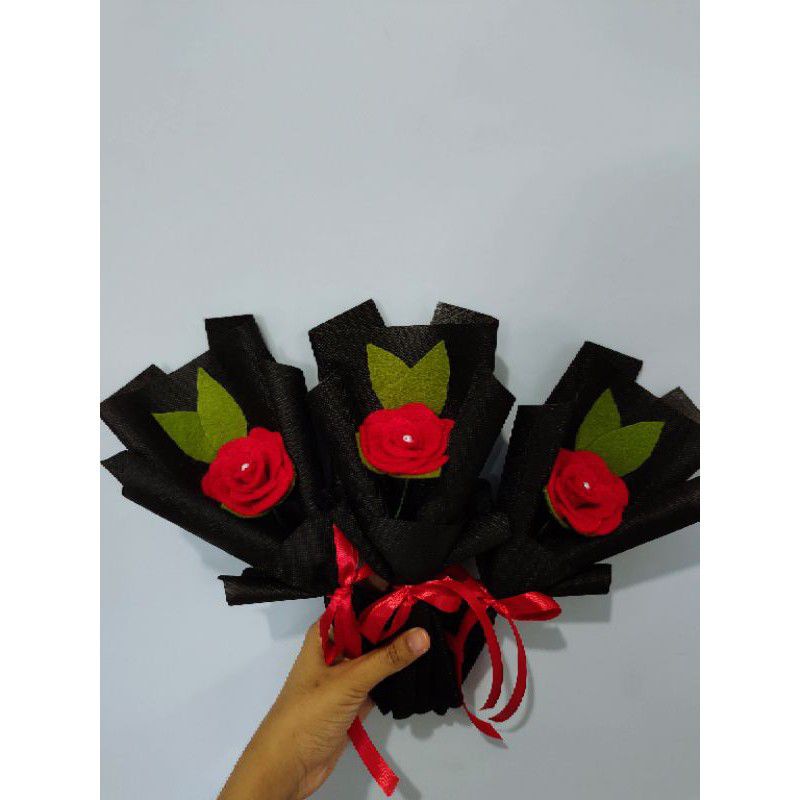 BUKET BUNGA 1 TANGKAI/BUKET FLANEL TANGKAI/BUKET MAWAR