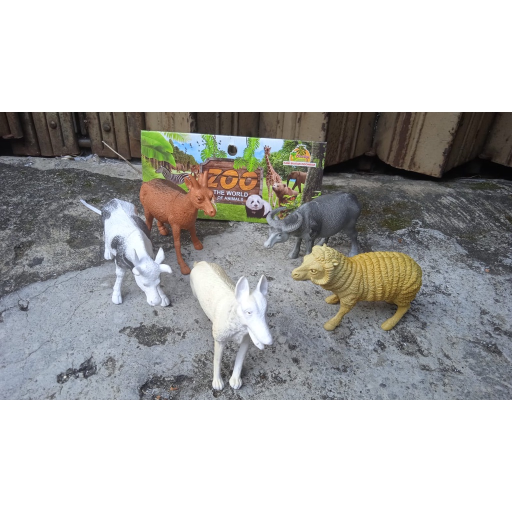 Hewan Karet Animal Farm Ternak Set 12Pc Ayam Bebek Sapi Kucing Cow Kerbau Cat Duck Binatang Cake
