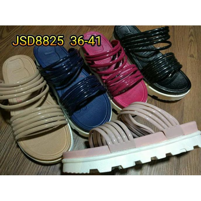 jelly sandal wanita bara bara sendal wedges karet import 8825