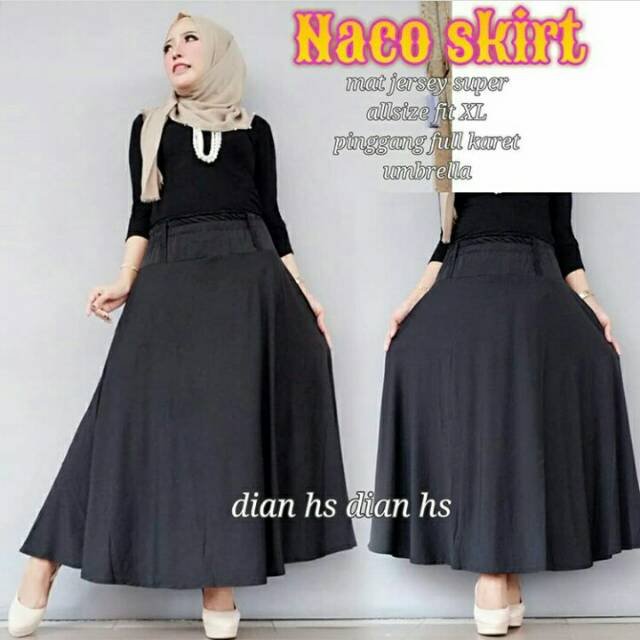 rok jersy / rok bahan jatuh / rok jersi payung / rok klok jersy