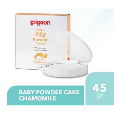 PIGEON Bedak Padat Bayi - Baby Compact Powder Cake Chamomile White 45 Gr - Paraben Free