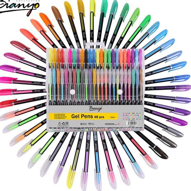 

Jk6Code Set bolpen pen pulpen warna color tinta gel metalic glitter neon alat tulis(populer)N9W7