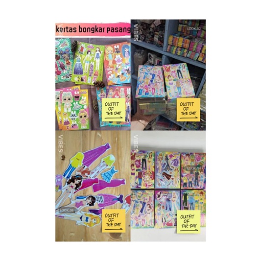 BP mini/BP kertas/mainan bongkar pasang/barbie kertas/mainan fashion/barbie ganti baju