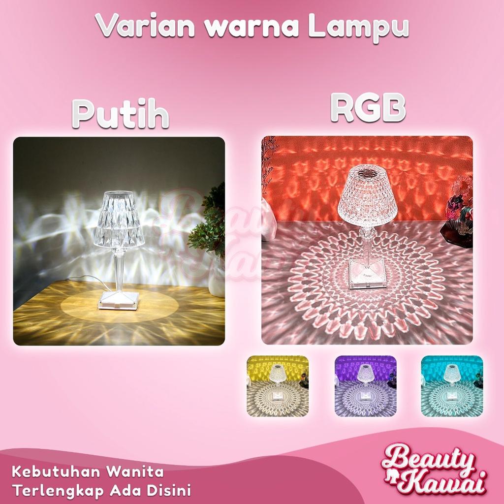 Lampu Meja Hias Kristal Led Perlengkapan Rumah Lighting Modern