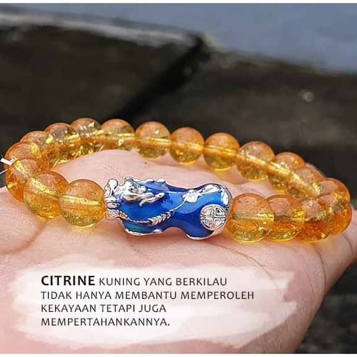 [Bayar di Tempat] Gelang Citrine Stone Premium Pi Xiu Thermo Berubah Warna