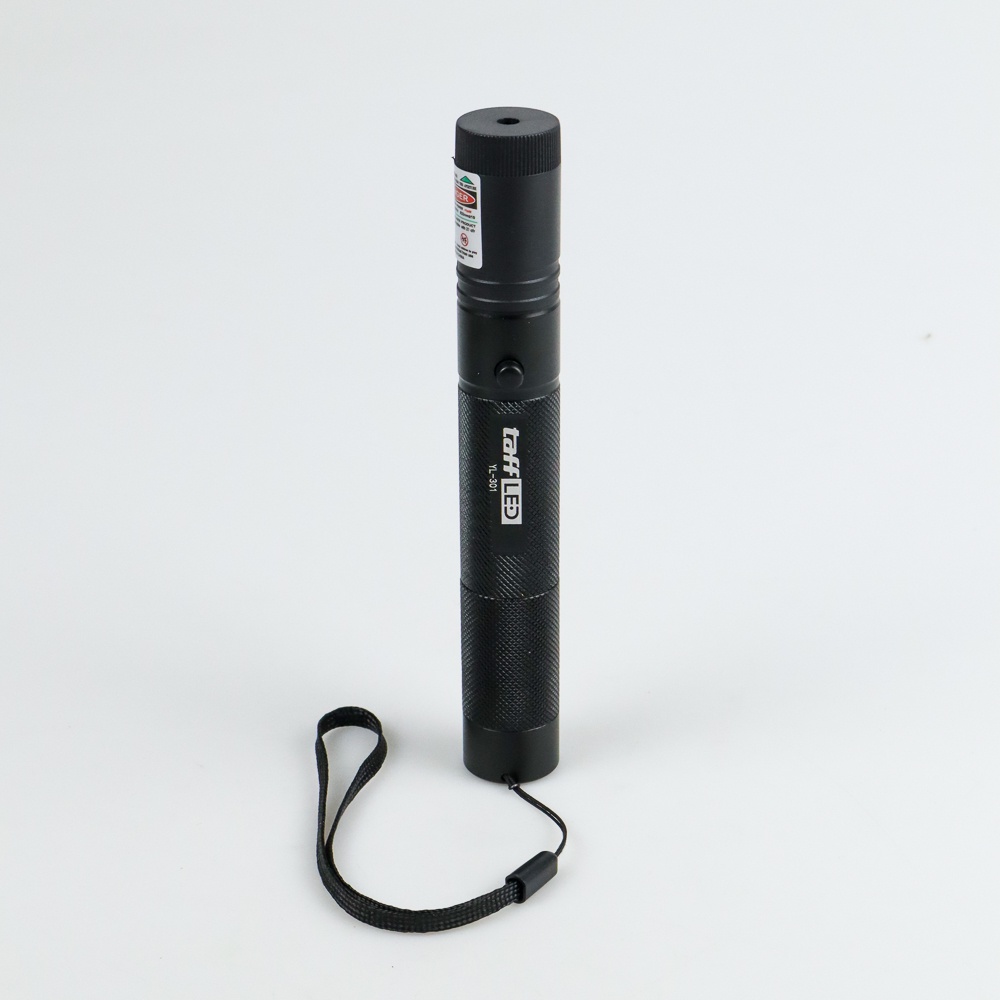 TaffLED Green Beam Laser Pointer 1MW 532NM with Baterai+Charger - YL-301 - Black