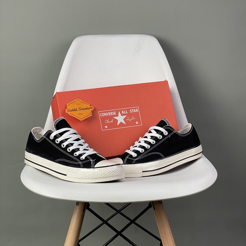 Sepatu Converse 70s Ox Black White Egret Premium Quality Made In Vietnam-HITAM