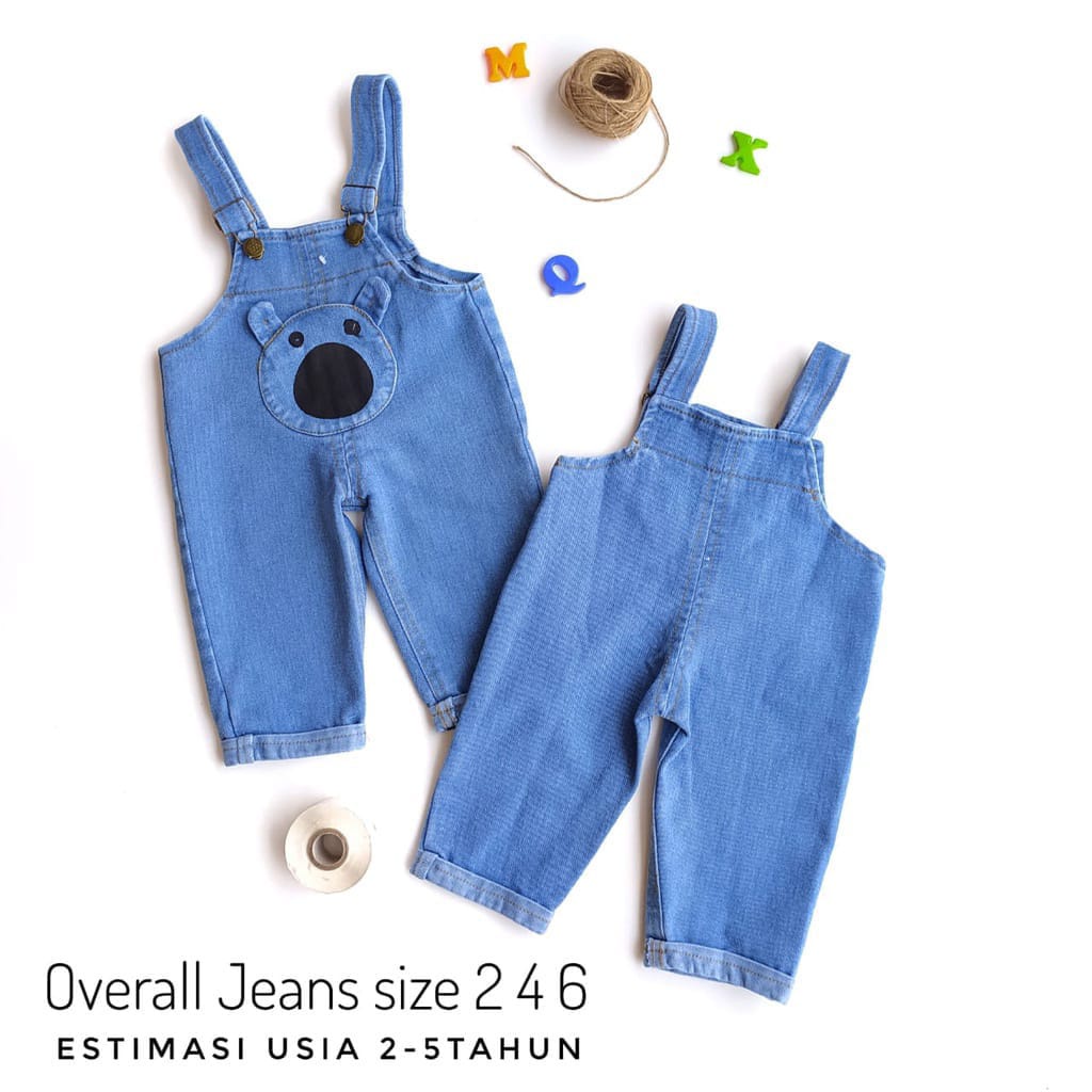 OVERALL BEAR/OVERALL CELANA JEANS ANAK UNISEX overal anak perempuan import/overal anak laki laki
