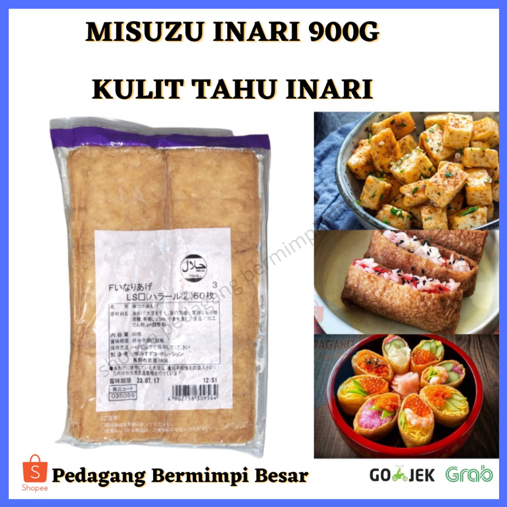 Misuzu Inari 900g isi 60 Lembar/ Kulit Tahu Jepang/ Kulit Tahu Olahan/ New Kemasan Misuzu 900g/ HALAL