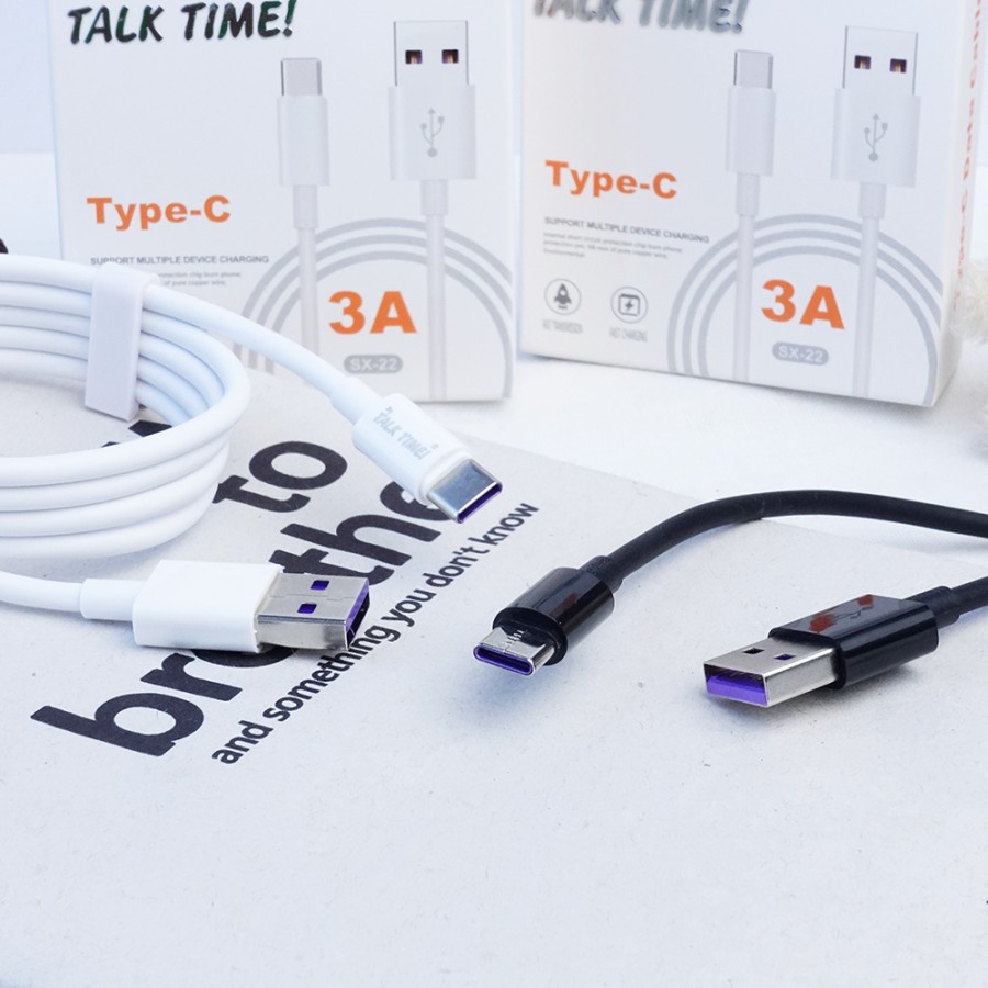 KABEL DATA KABEL CHARGER TALKTIME TYPE C FAST CHARGING KABEL TYPE-C 3A KABEL DATA TYPE-C