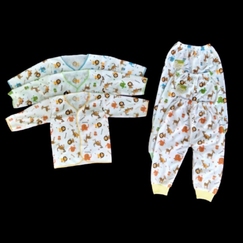 PAKET HEMAT BAJU/CELANA BAYI NEWBORN PUTIH MOTIF 18 PCS(9SETEL)