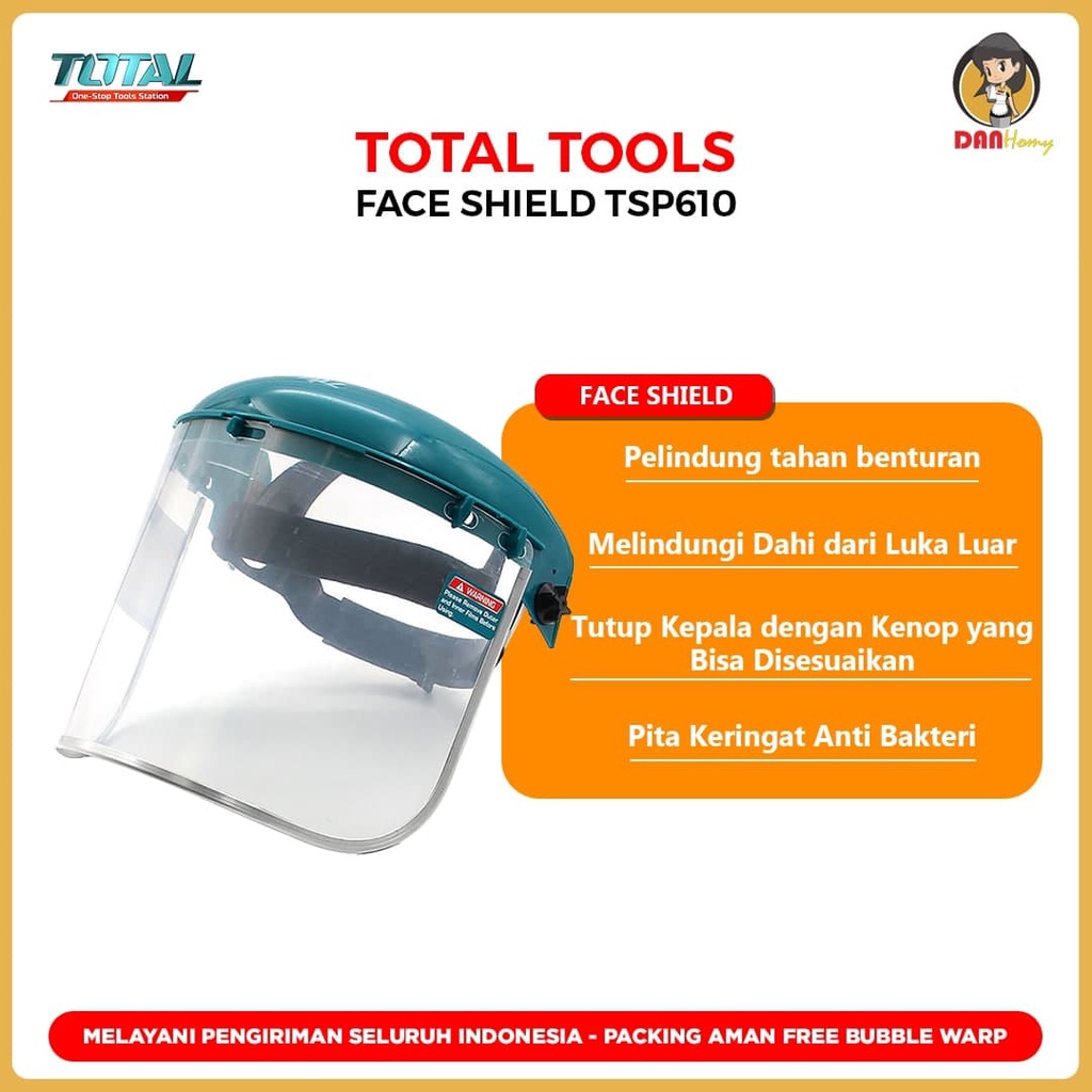 FACE SHIELD PELINDUNG WAJAH TSP-610 PELINDUNG MUKA TOTAL TOTAL TOOLS  TSP610 FESILD PELINDUNG WAJAH 