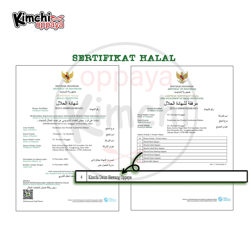 

Terlaris! Kimchi Daun Ba Korea 1Kg Halal Authentic Korea