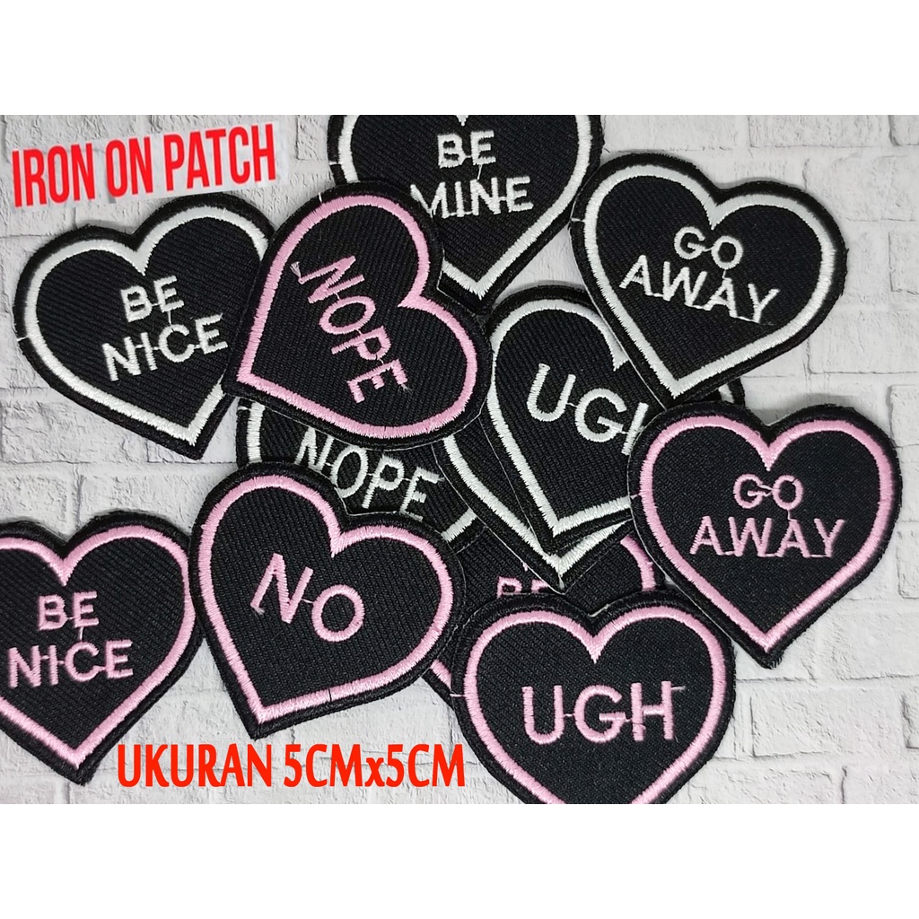 Patch Bordir LOVE KATA KATA/PATCH LOVE KATA IRON ON