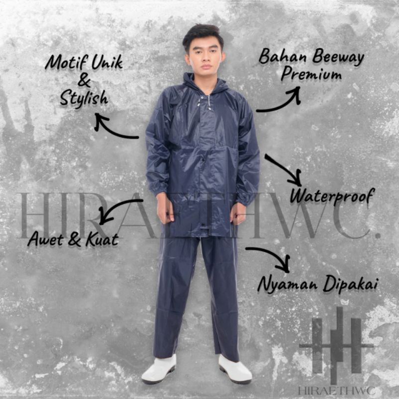 JAS HUJAN SET BAJU DAN CELANA / STELAN JAS HUJAN NAVY