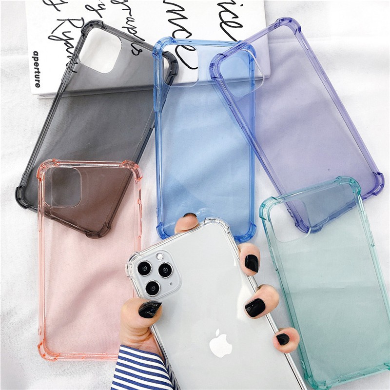 Soft Case Hp Transparan Tahan Goncangan Untuk Iphone 12pro / 12mini Max / X / Xs Se 2020 / 7 / 8 / 6 / 6splus