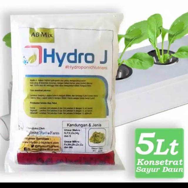 Pupuk-Nutsi Hidroponik AB Mix Sayur Daun 5 Liter/1.8kg (Hydro J)