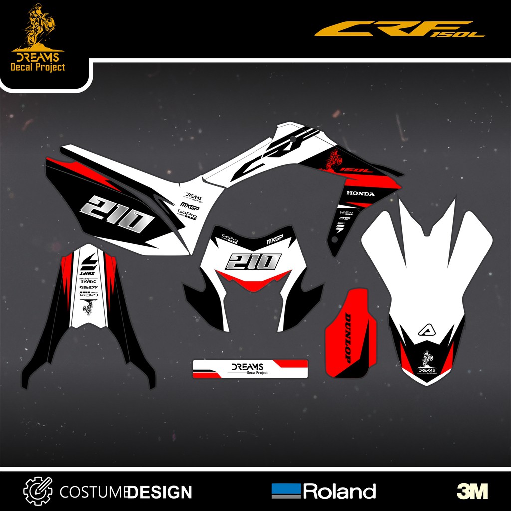 Decal CRF 150 L Putih Hitam