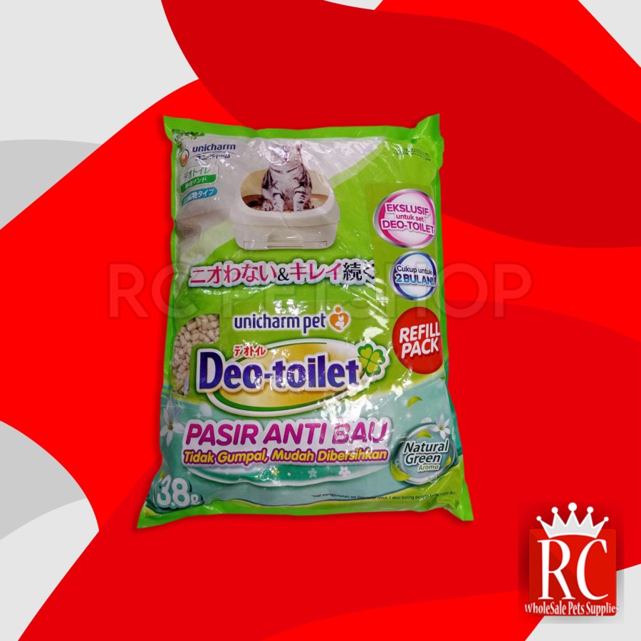 Pasir Kucing Cat Litter Unicharm Deo Toilet Anti Bau 3.8 Litter