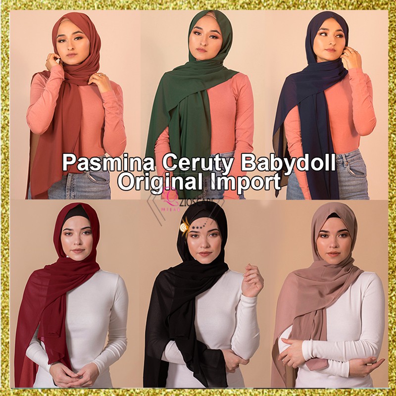 PASHMINA CERUTY BABY DOLL PASMINA CERUTI CERUTTY HEAVY CHIFFON BABYDOLL IMPORT MURAH A38