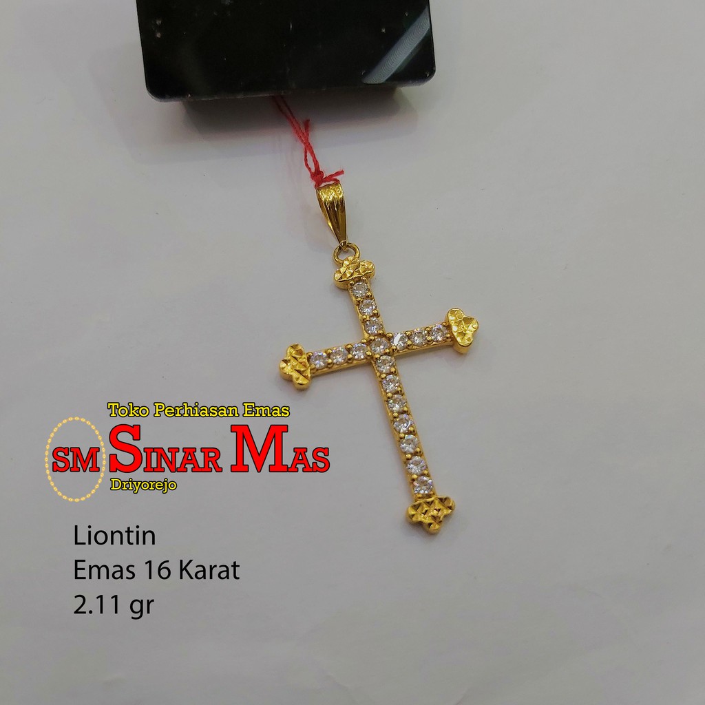 Liontin Salib emas 16 Karat 2.11 gram CANTIK &amp; BAGUS