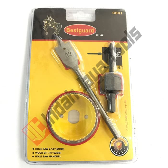 BESTGUARD Mata Bor Kipas Set Hole Saw Kayu 54 mm 22 mm