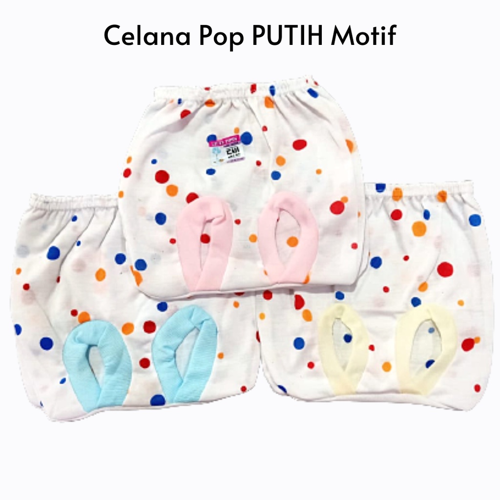 1 Pcs Celana Pop Motif Tabur Celana Kacamata PUTIH Karakter Celana Bayi Kacamata ECER Perlengkapan Bayi Baru Lahir