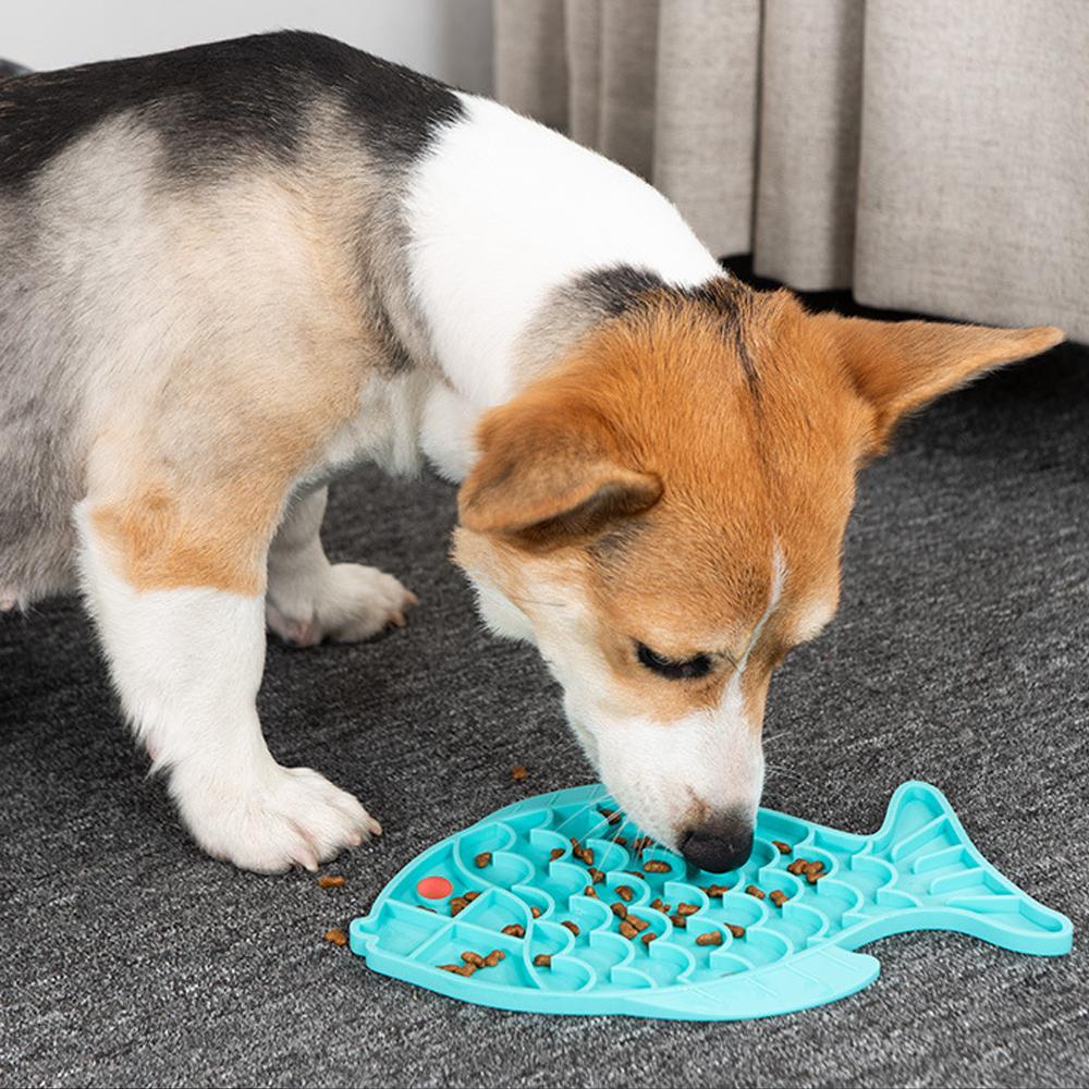 Mangkuk Anjing Nanas Kesehatan Silikon Bentuk Cakar Ikan Slow Feeder